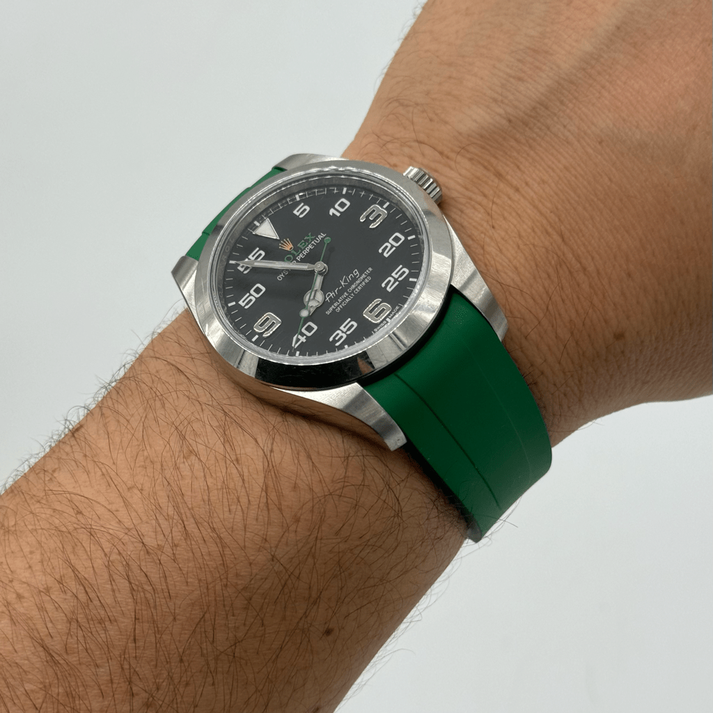 FKM Vulcanized Green Rubber strap for Rolex Deployant buckle - Tempomat Madrid