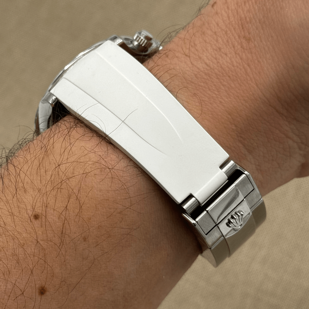 FKM Vulcanized White Rubber strap for Rolex Deployant buckle - Tempomat Madrid