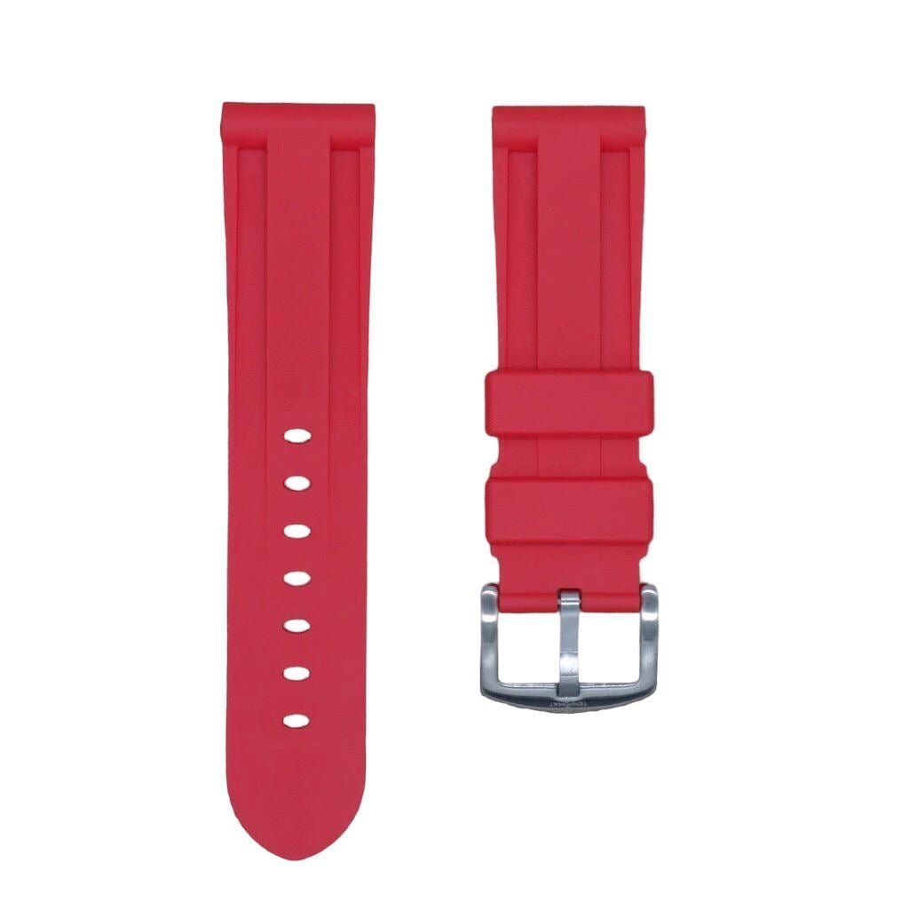 24mm Red Rubber Strap - Tempomat Madrid