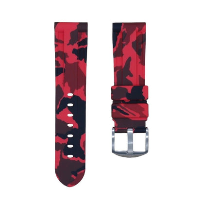 22mm Red Camo Rubber Strap - Tempomat Madrid
