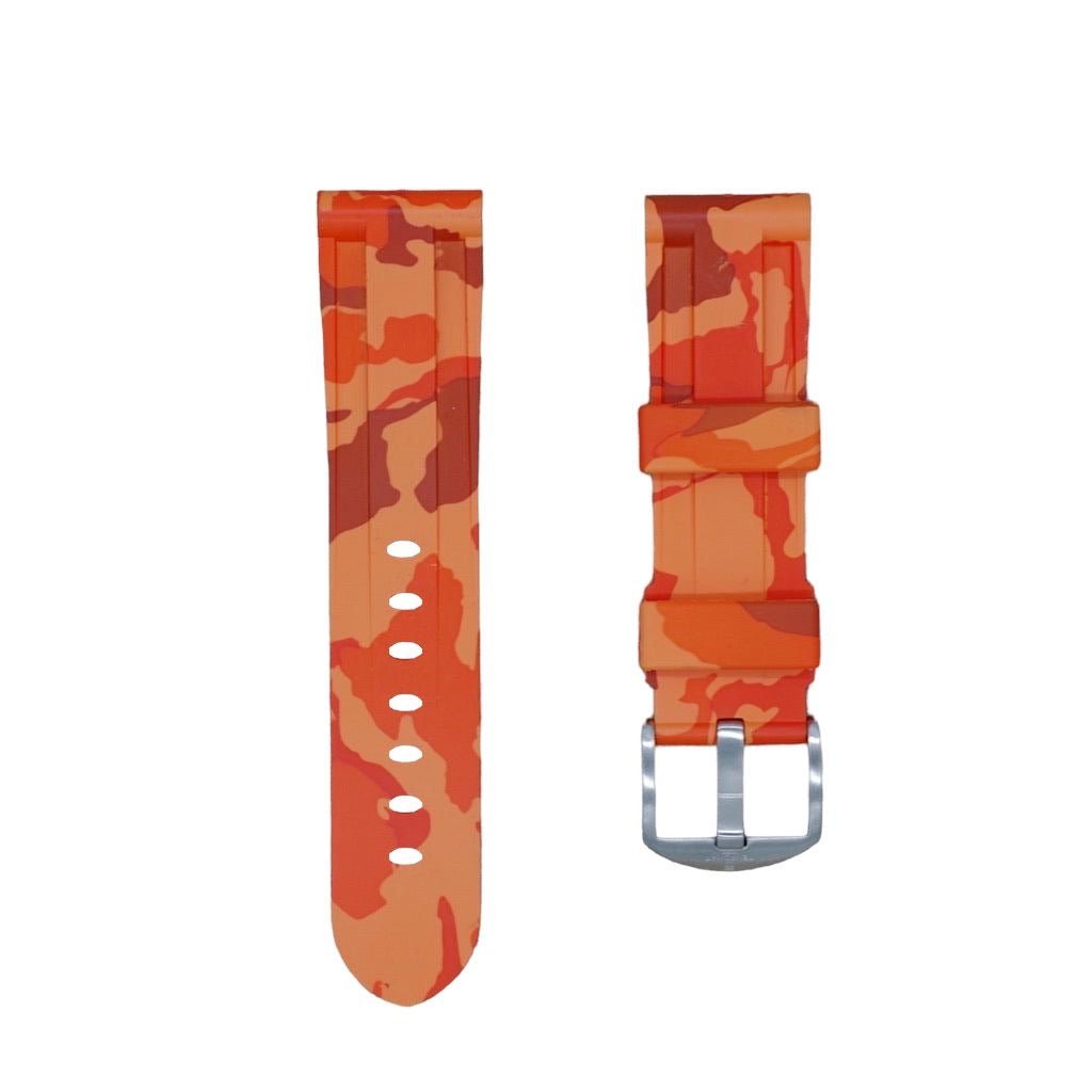 24mm Orange Camo Rubber Strap - Tempomat Madrid
