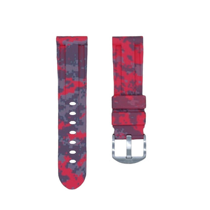 22mm Red Digi Camo Rubber Strap - Tempomat Madrid