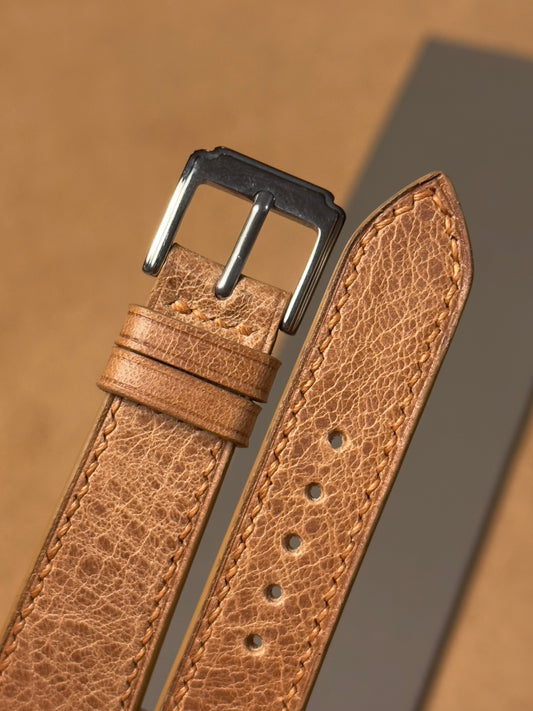 Ręcznie robiony pasek ze skóry bydlęcej w kolorze vintage brąz