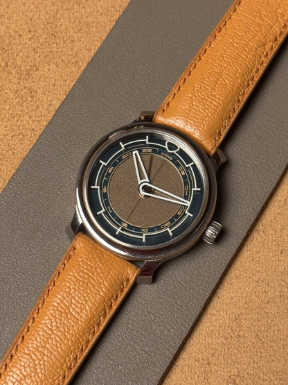 Ręcznie robiony pasek ze skóry koziej - brązowy