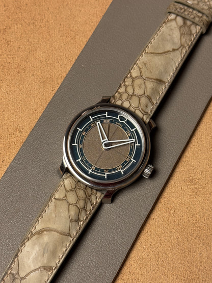 Ręcznie robiony pasek z nogi strusia - beżowy nubuk