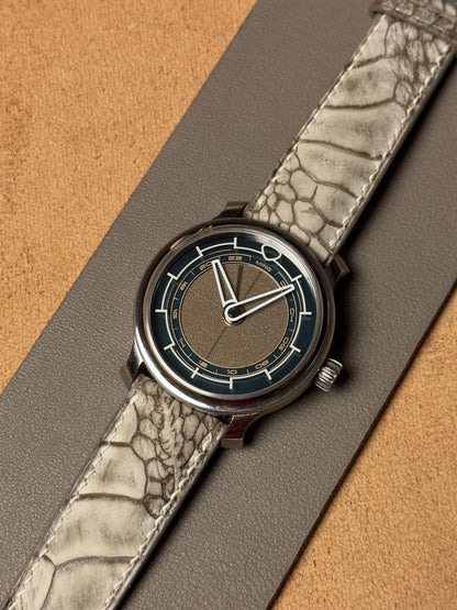 Ręcznie robiony pasek z nogi strusia - jasnobeżowy nubuk