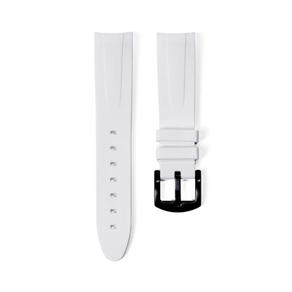 20mm Curved Ended White Rubber Strap - Tempomat Madrid