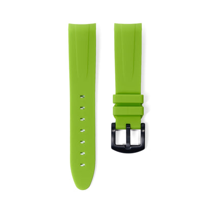 20mm Curved Ended Lime Rubber Strap - Tempomat Madrid