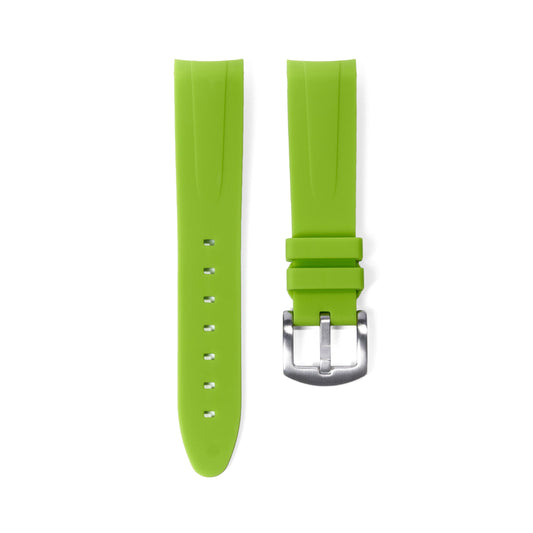 20mm Curved Ended Lime Rubber Strap - Tempomat Madrid