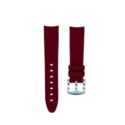 20mm Curved Ended Bordeaux Rubber Strap - Tempomat Madrid
