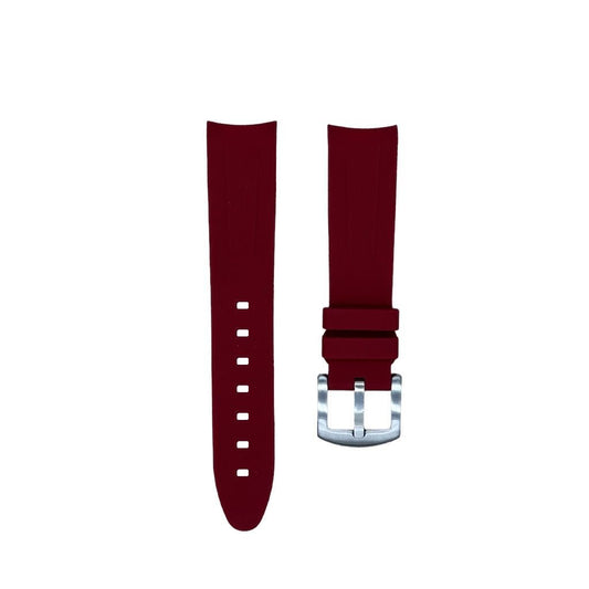 20mm Curved Ended Bordeaux Rubber Strap - Tempomat Madrid