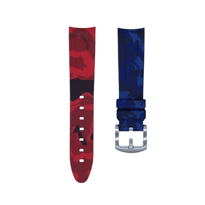 20mm Curved Ended Pepsi Camo Rubber Strap - Tempomat Madrid