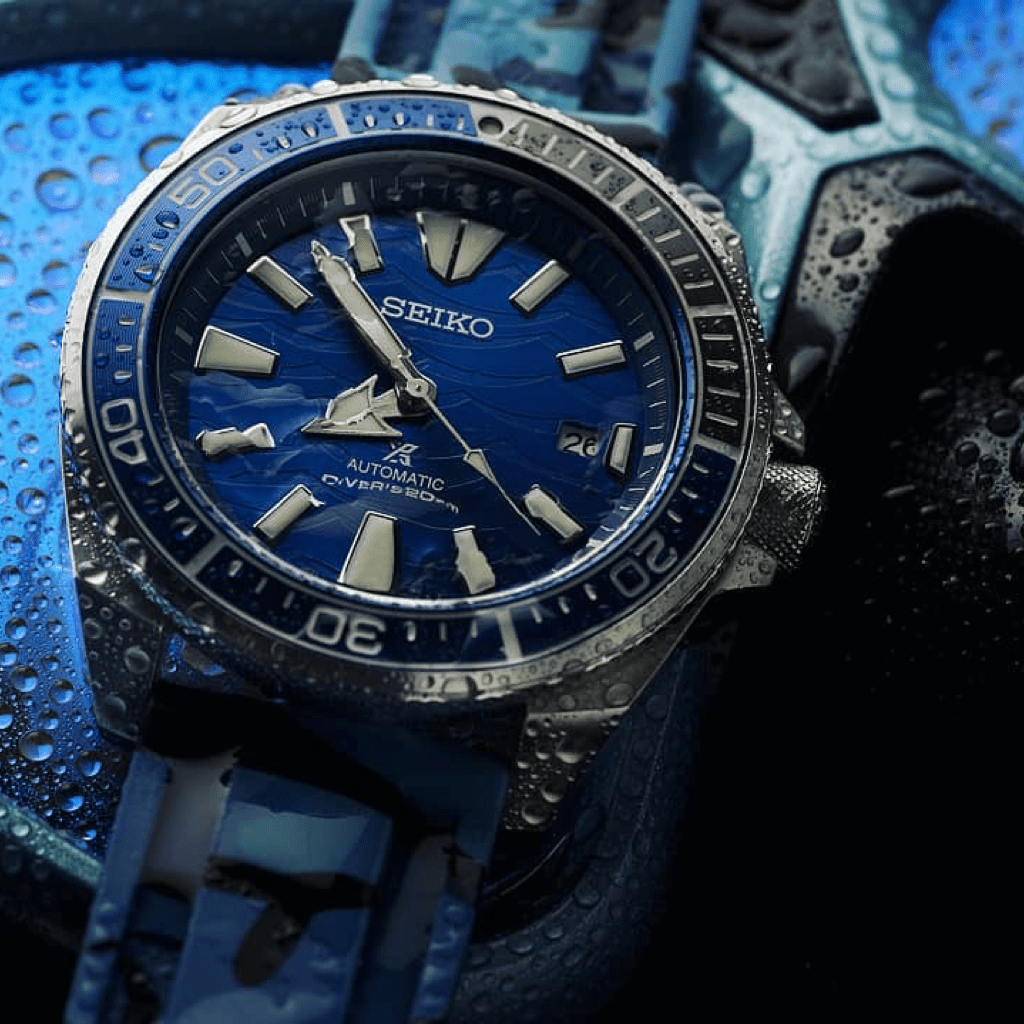 22mm Blue Camo Rubber Strap - Tempomat Madrid