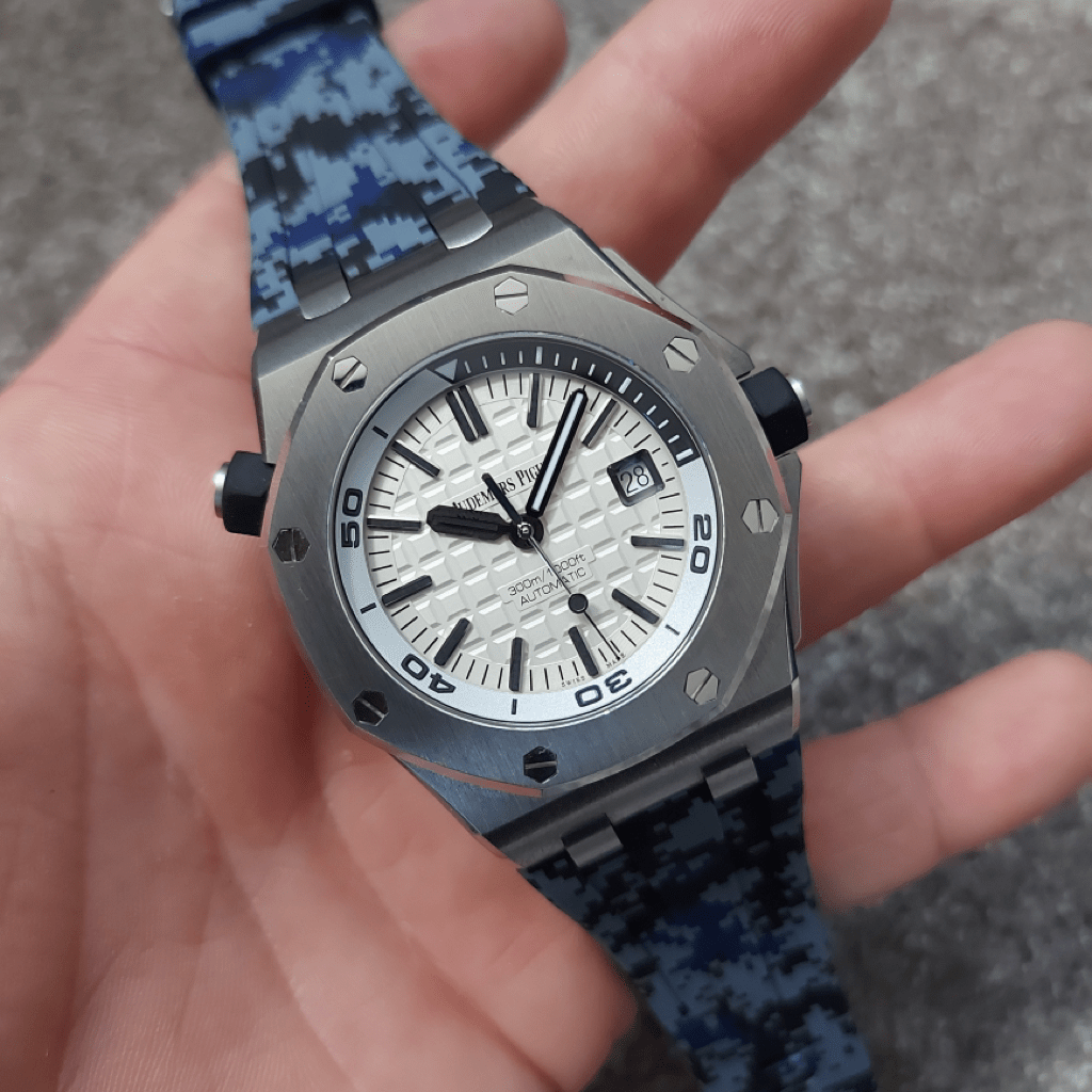 Blue Digi Camo Rubber Strap for AP 42mm - Tempomat Madrid