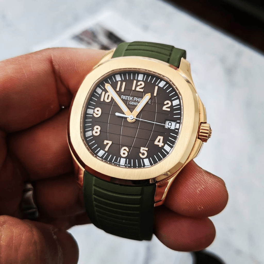 FKM Vulcanized Green Rubber Strap for Patek Aquanaut - Tempomat Madrid