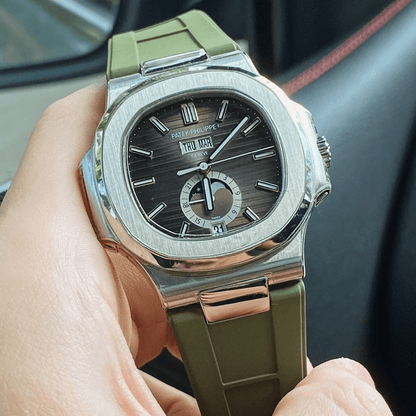 FKM Vulcanized Green Rubber Strap for Patek Nautilus - Tempomat Madrid