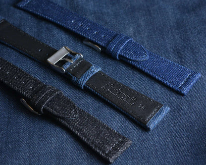FLUCO JEANS - pasek z japońskiego denimu NIEBIESKI
