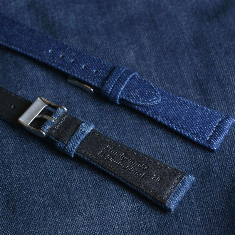 FLUCO JEANS - pasek z japońskiego denimu NIEBIESKI