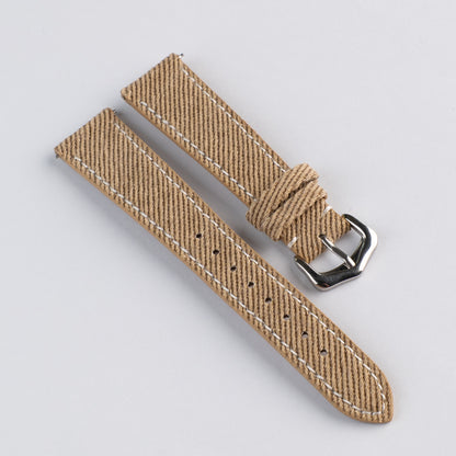 SLIM DENIM - pasek tekstylny - piaskowy