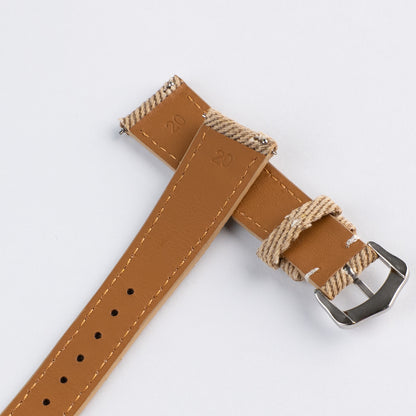 SLIM DENIM - pasek tekstylny - piaskowy