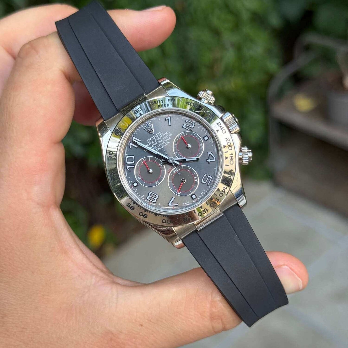 Black FKM Rubber Strap for Daytona Oysterlex®