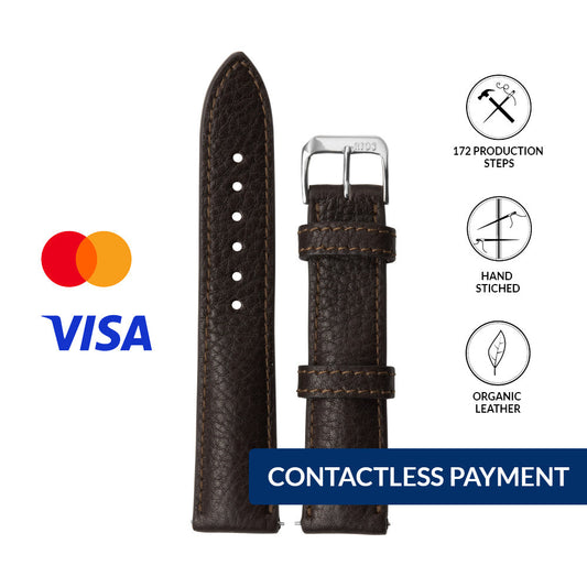 Pasek do płatności zbliżeniowych GARMISCH ORGANIC LEATHER - mokka