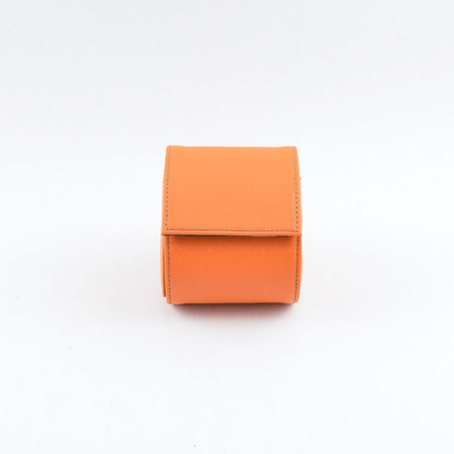 Individual Orange Saffiano Leather Watch Roll - Tempomat Madrid