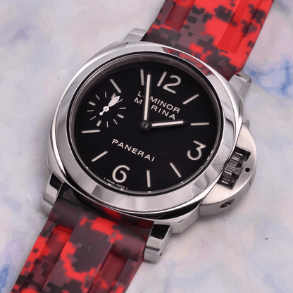 24mm Red Digi Camo Rubber Strap - Tempomat Madrid