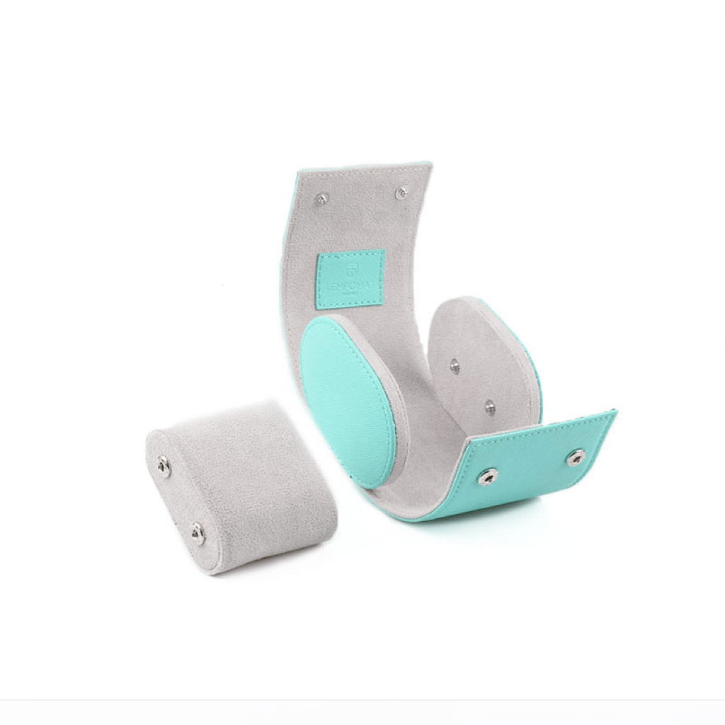 Individual Sky Blue Saffiano Leather Watch Roll - Tempomat Madrid