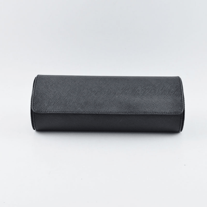 Full Black Saffiano Leather Watch Roll - Tempomat Madrid