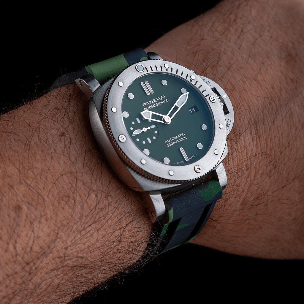 22mm Green Camo Rubber Strap - Tempomat Madrid
