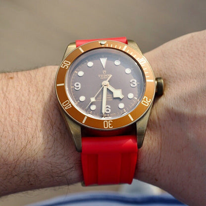 24mm Red Rubber Strap - Tempomat Madrid