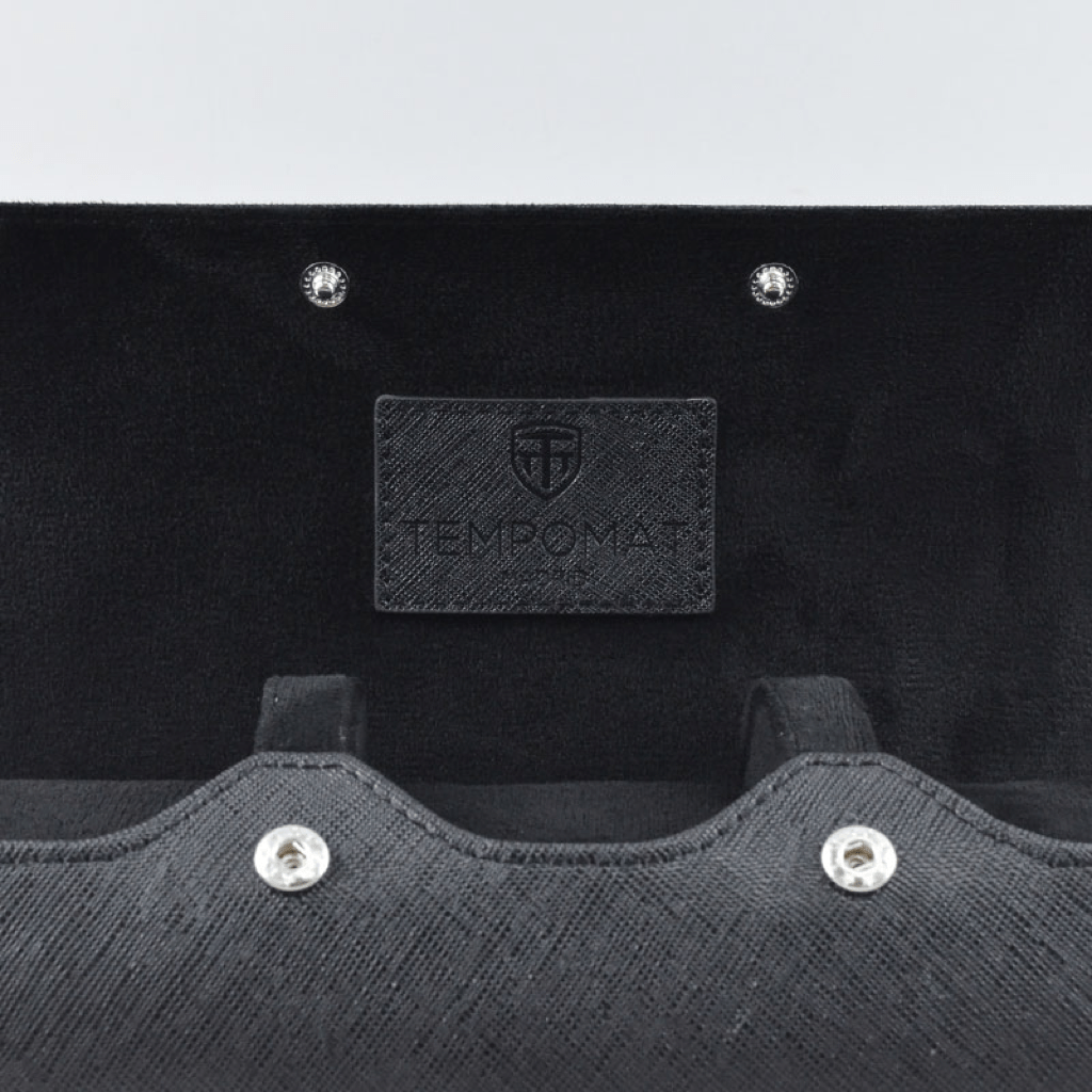 Full Black Saffiano Leather Watch Roll - Tempomat Madrid