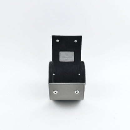 Individual Grey Saffiano Leather Watch Roll - Tempomat Madrid