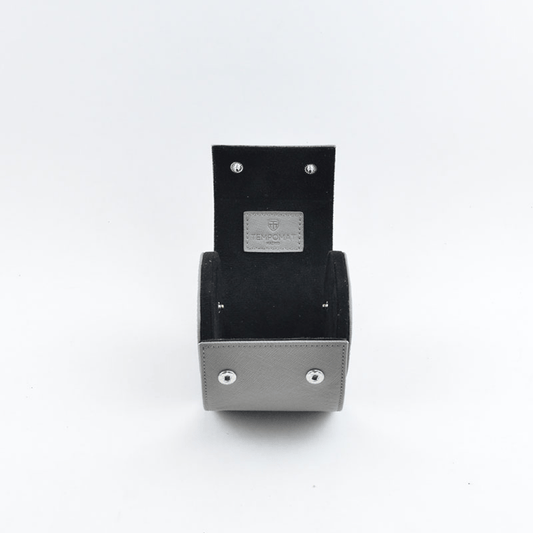 Individual Grey Saffiano Leather Watch Roll - Tempomat Madrid