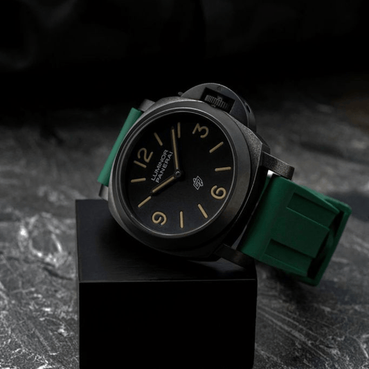 24mm Green Olive Rubber Strap - Tempomat Madrid