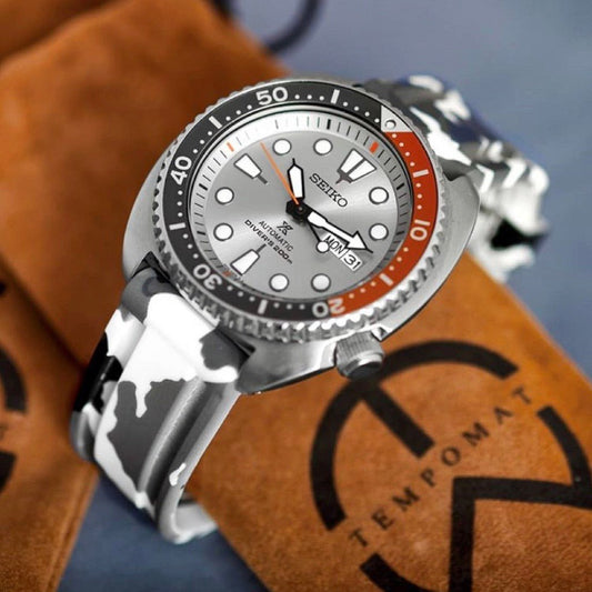 22mm White Camo Rubber Strap - Tempomat Madrid