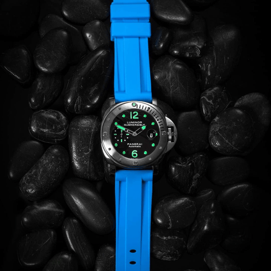 24mm Blue Marbella Rubber Strap - Tempomat Madrid
