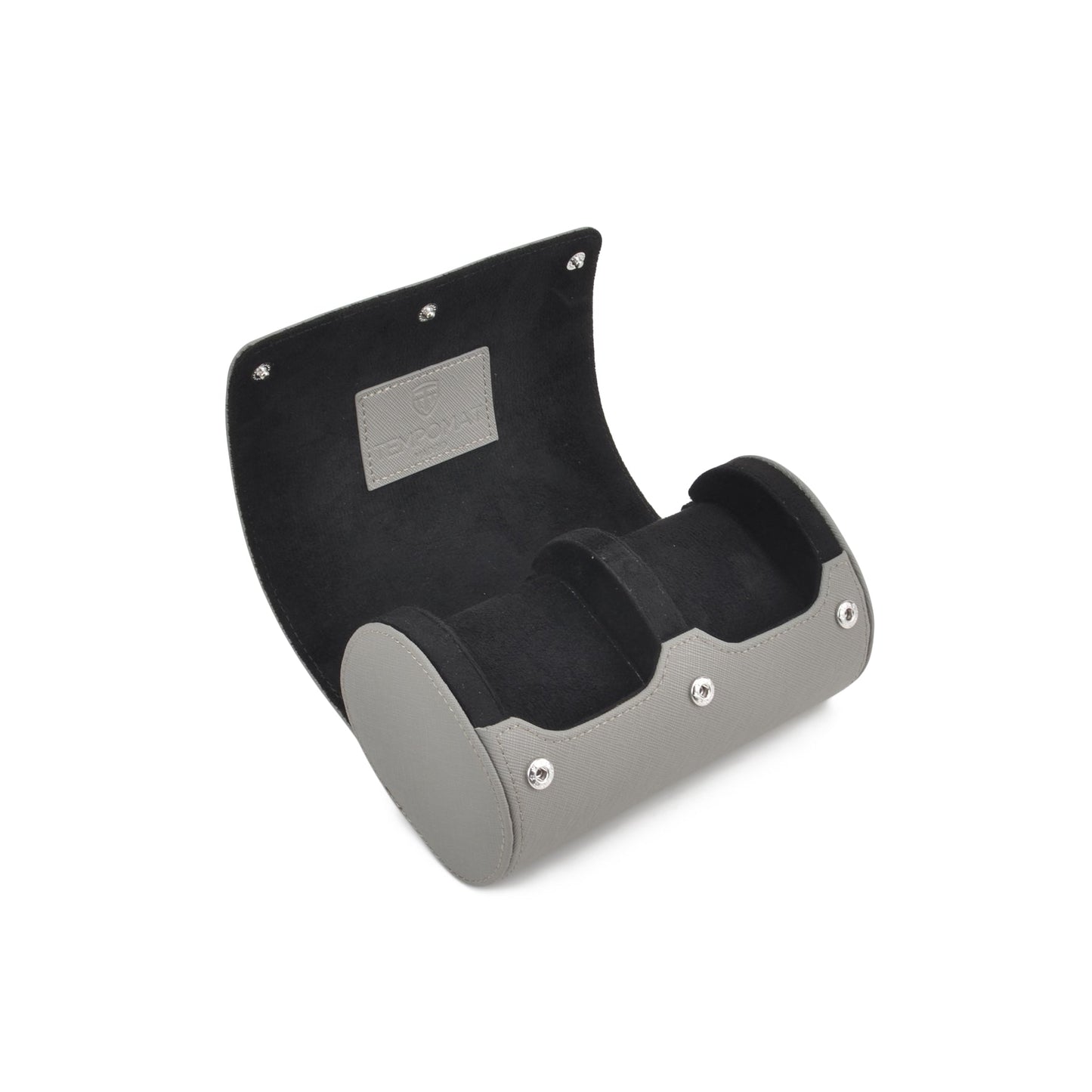 Grey Saffiano Double Leather Watch Roll - Tempomat Madrid