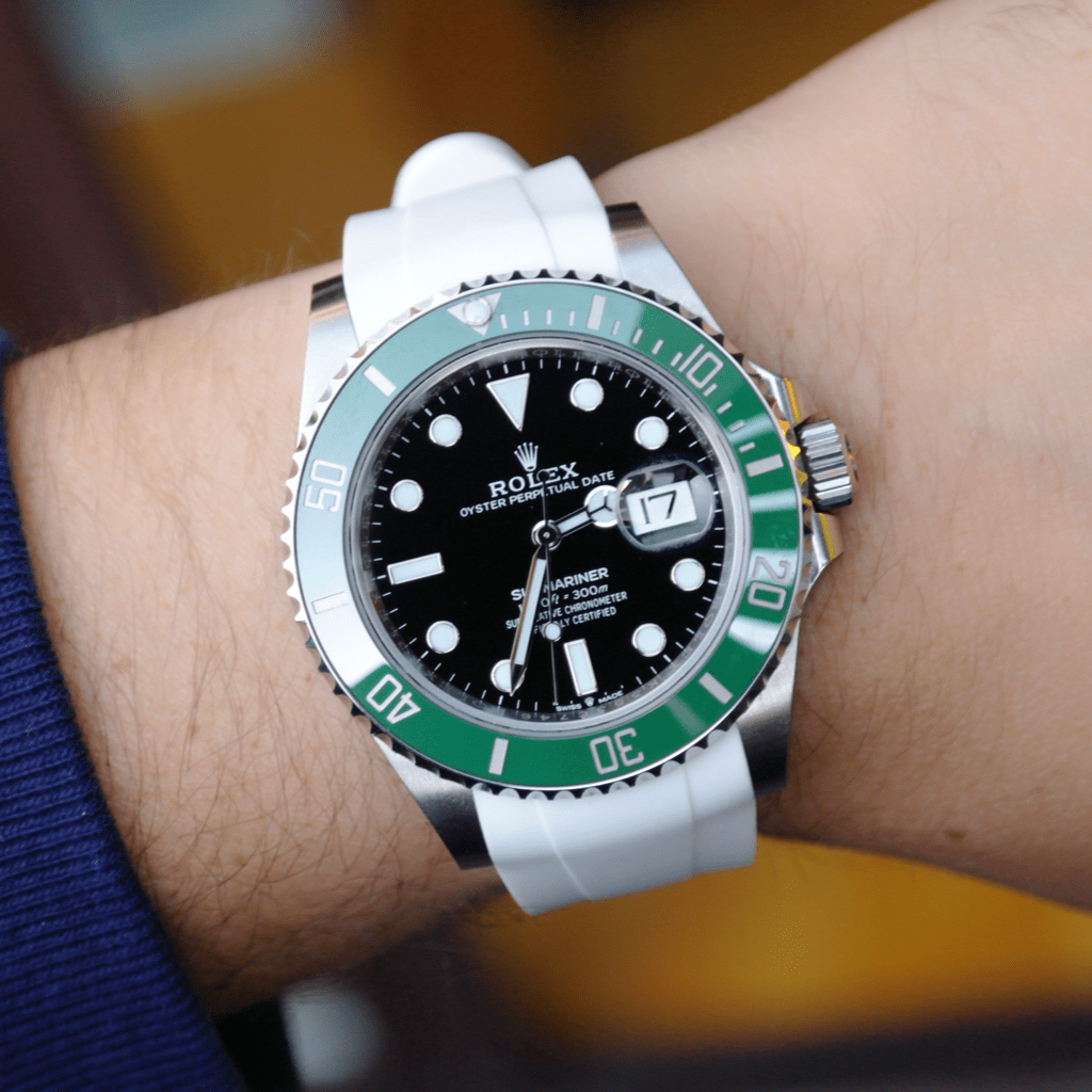 21mm Curved Ended White Rubber Strap - Tempomat Madrid