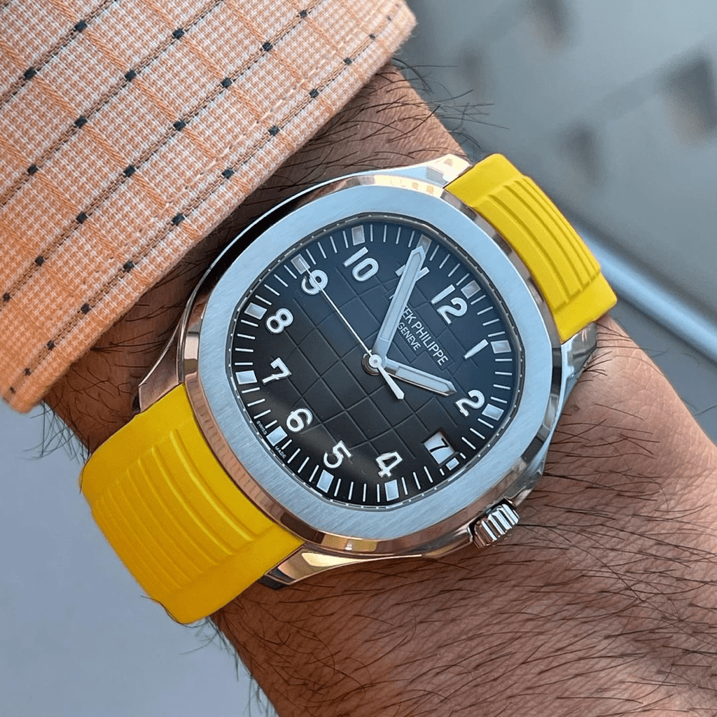 FKM Vulcanized Yellow Rubber Strap for Patek Aquanaut - Tempomat Madrid