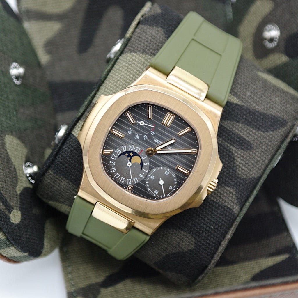 FKM Vulcanized Green Rubber Strap for Patek Nautilus - Tempomat Madrid