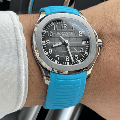 FKM Vulcanized Blue Marbella Rubber Strap for Patek Aquanaut - Tempomat Madrid