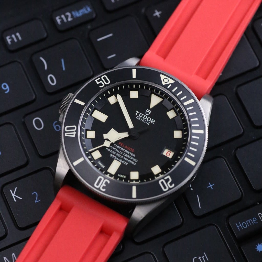 22mm Red Rubber Strap - Tempomat Madrid