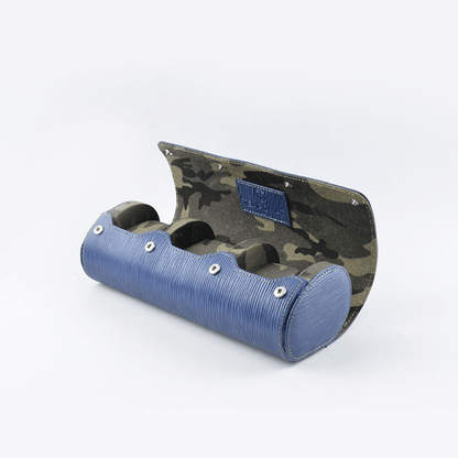 Blue Epi Saffiano Leather Watch Roll - Tempomat Madrid