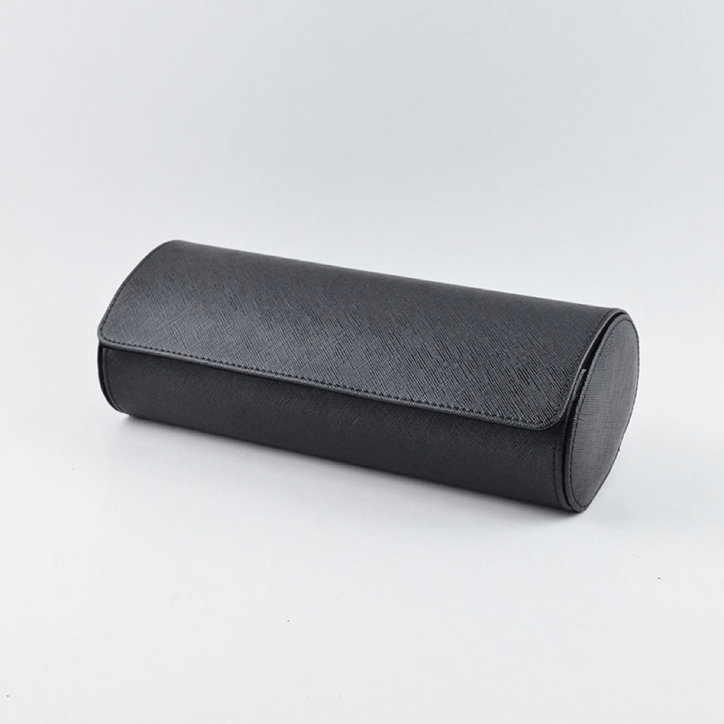 Full Black Saffiano Leather Watch Roll - Tempomat Madrid