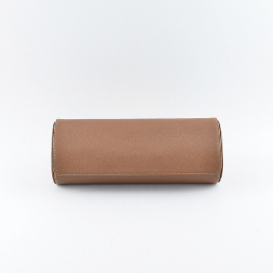 Brown Saffiano Leather Watch Roll - Tempomat Madrid