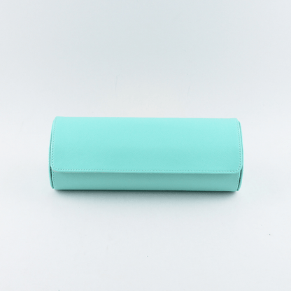 Sky Blue Saffiano Leather Watch Roll - Tempomat Madrid