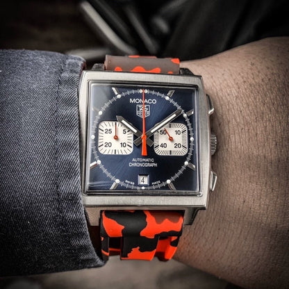 22mm Red Camo Rubber Strap - Tempomat Madrid