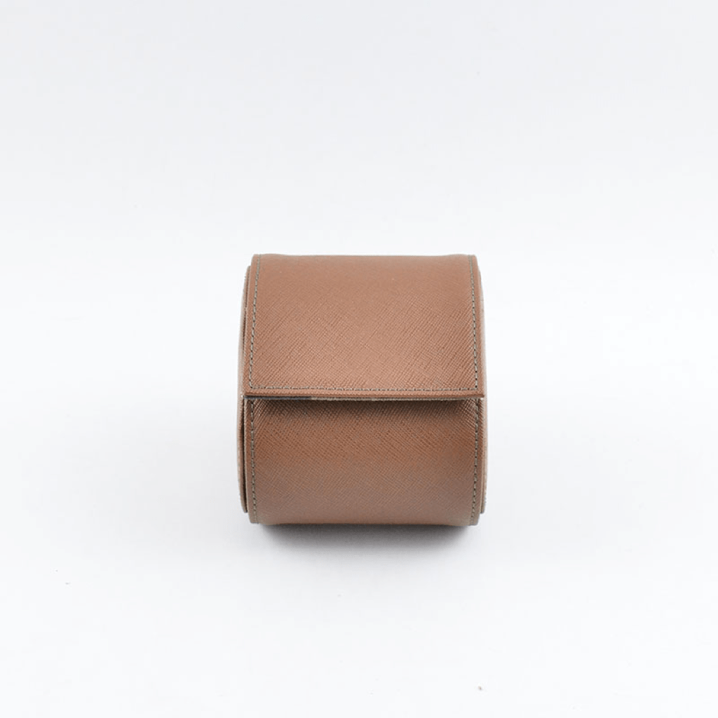 Individual Brown Saffiano Leather Watch Roll - Tempomat Madrid